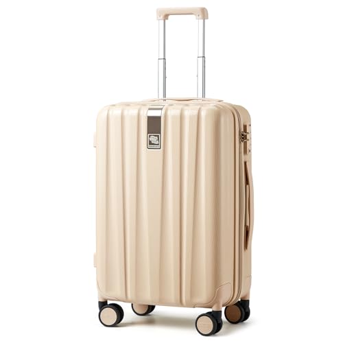 20 Inch Carry On Luggage 22x14x9 Airline Approved Lightweight PC Hard Shell Suitcases with Wheels Travel Luggage Rolling Suitcase Travel Luggage Bag for Weekender（Cuba Sand）