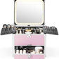 Makeup Box with Detachable Magnetic LED Mirror