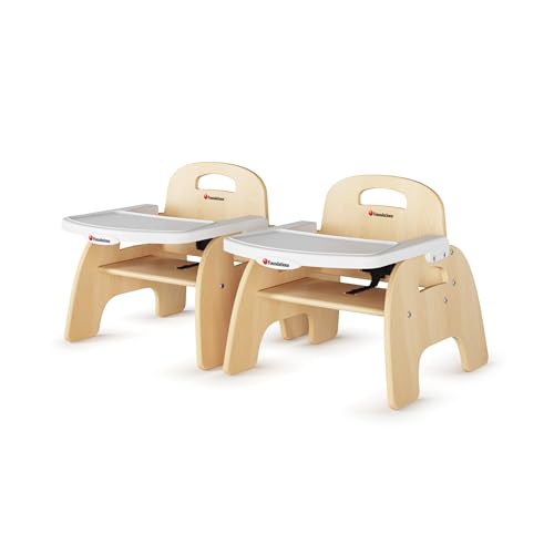 Easy Serve Low 7" Wood Feeding Chairs Highchairs (2 Count)