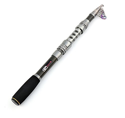 Telescopic Fishing Rod Carbon Fiber Travel Portable Spinning Fishing Pole for Boat Saltwater and Freshwater Fishing