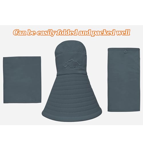 Sun Hats for Men Women Fishing Hat UPF 50+ Breathable Wide Brim Summer UV Protection Hat with Face Cover & Neck Flap