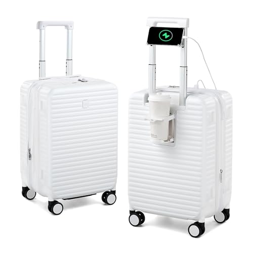 20"/24"/28" Expandable Hardshell Luggage Sets 3 Piece, White (3 Count)
