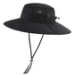 UPF50+ Mens Sun Hat Wide Brim Sun Protection Hat Mens Womens Large Brim Bucket Beach Fishing Gardening Hat Black