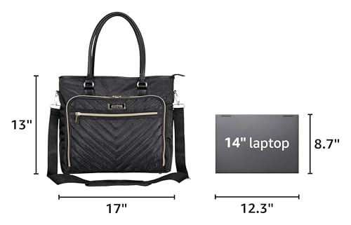Chelsea Quilted Chevron 15" Laptop & Tablet Business Tote with Removable Shoulder Strap