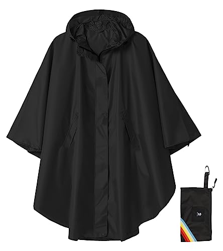 Unisex Rain Poncho Hooded Waterproof Raincoat for Adults Women