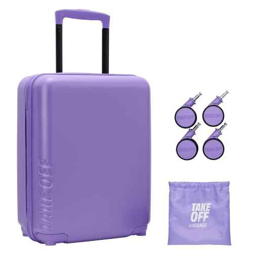 TAKE OFF 18 Inch Personal Item Suitcase Removable Wheels Underseat Bag