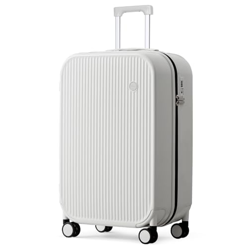 24 Inch Checked Luggage PC Hardshell Suitcases with Wheels for Travel Woman Men