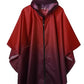Adults Rain Poncho Waterproof Raincoat Women Gradient Hood with Pocket