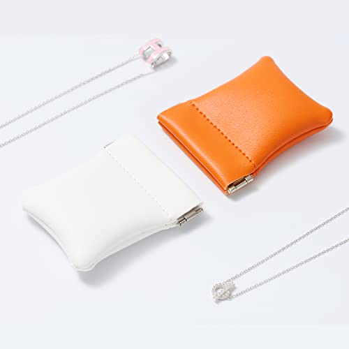 2 Pack Black PU Leather Slim Ring Pouche Squeeze Jewelry Travel Bag (2 Count)