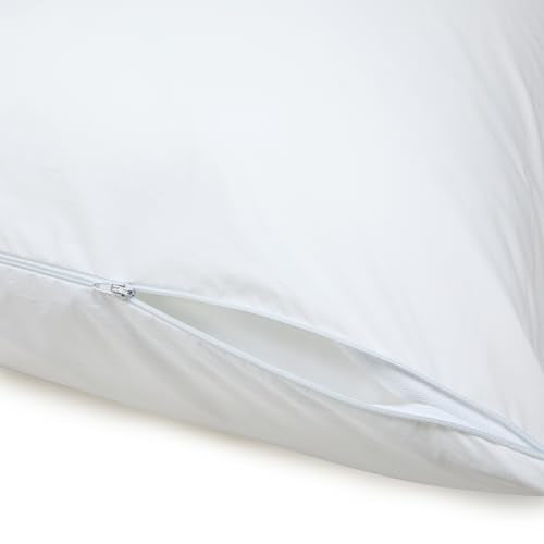 Down Alternative Bed Pillows and Pillow Protector Case Set (2 Count)