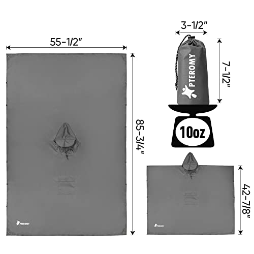 Hooded Rain Poncho for Adult with Pocket