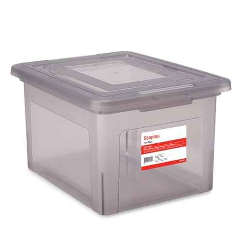 Plastic File Box with Snap Lid (4 Count)