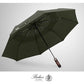 Folding Umbrella Real Wood Handle Auto Open Close Olive Green