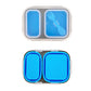 2 Compartments Collapsible Airtight Bento Box with Ideal Portion 600ml & 450ml and 2 in 1 Spoon & Fork