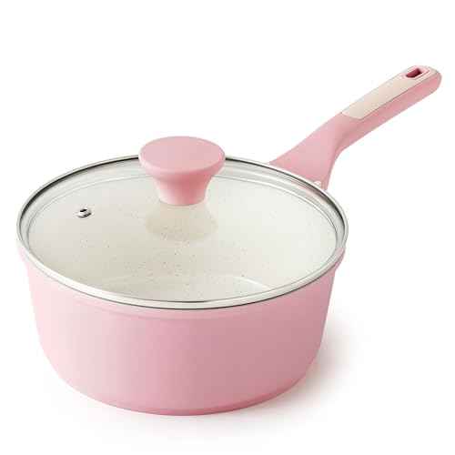 Ceramic Nonstick Saucepan with Lid 1.5 QT