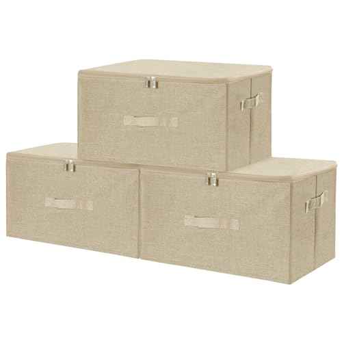 Fabric Storage Bins with Zipper Lids (3 Count)