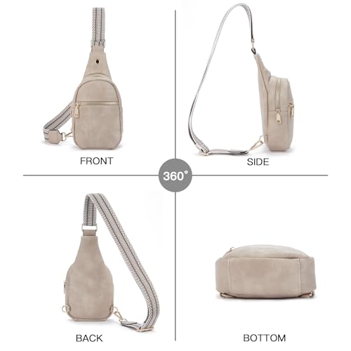 Small Sling Bag for Women Leather Crossbody Fanny Packs Chest Bag for Women