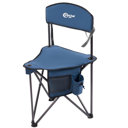 Extra Large Quick Folding Tripod Stool with Backrest Fishing Camping Chair with Carry Strap