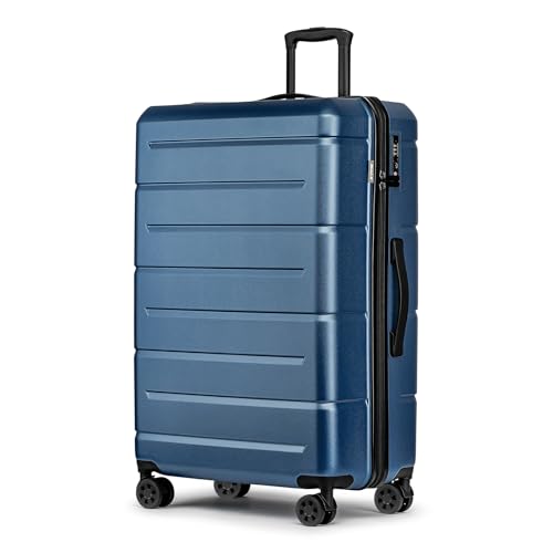 Large Suitcases with Wheels Hardshell 28 Inch Luggage TSA Approved Big Checked Luggage Durable Travel Rolling Suitcase for Women Men Light Blue