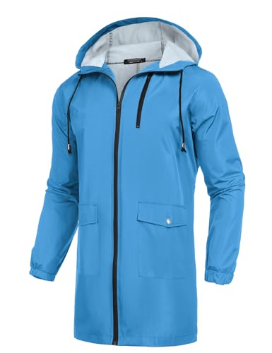 Raincoat Men's Lightweight Waterproof Rain Jacket Raincoat with Hood for Golf Cycling Windbreaker