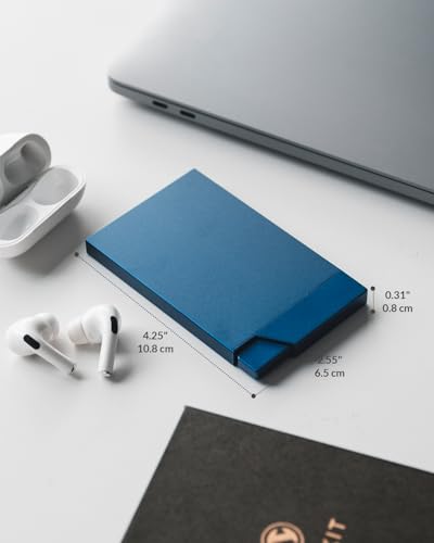Pop up Card Holder Minimalist Credit Card Holder RFID Blocking Slim Metal Card Case for Men or Women