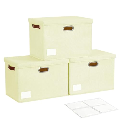 17" Large Collapsible Storage Bins with Lids (3 Count)