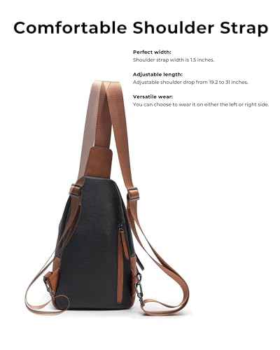 Large Sling Bag for Women Crossbody Purse Leather Fashionable Trendy Chest Bag for Travel