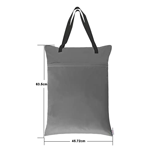 ALVABABY 2 Pack Large Wet Dry Bag Waterproof Hanging Cloth Diaper with Double Zippered Pockets 25x18 inches (2 Count)
