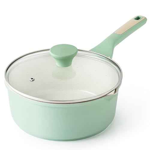 Ceramic Nonstick Saucepan with Double Pouring Spout