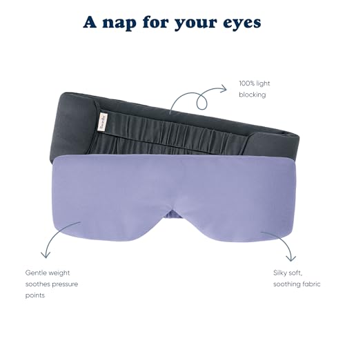 Asteroid Grey Sleep Mask 23” x 4” Weighted Eye Mask for Sleeping 0.75 lbs 100% Light Blocking Mask for Travel and Rest Silky Soft Fabric for Deep Gentle Sleep
