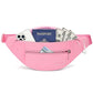 Large Pink Fanny Pack for Women Trendy Cross body Bag with Key Chain