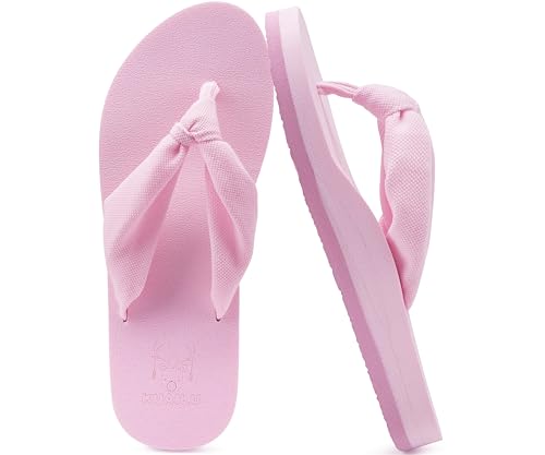 Flip Flops for Women Arch Support Summer Beach Sandals Pink Size 8.5
