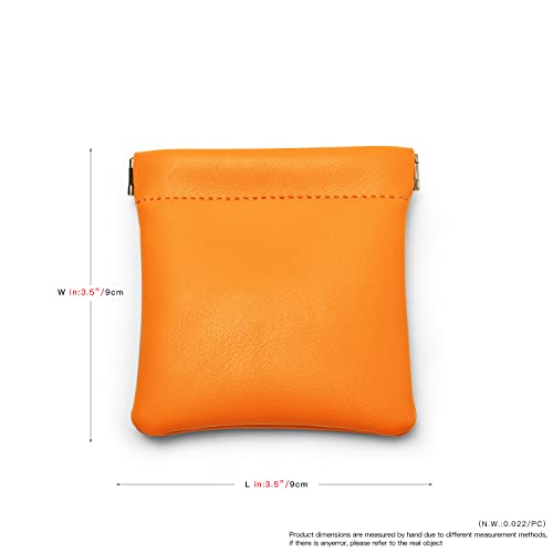 Orange PU Leather Jewelry Pouch Travel Small Jewelry Storage Bag