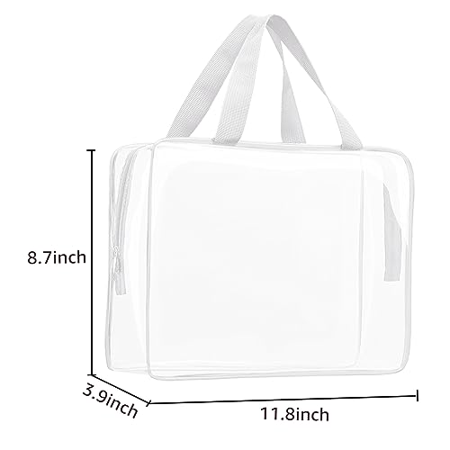 2Pcs Crystal Clear PVC Travel Toiletry Bag Kit for Women Men (2 Count)