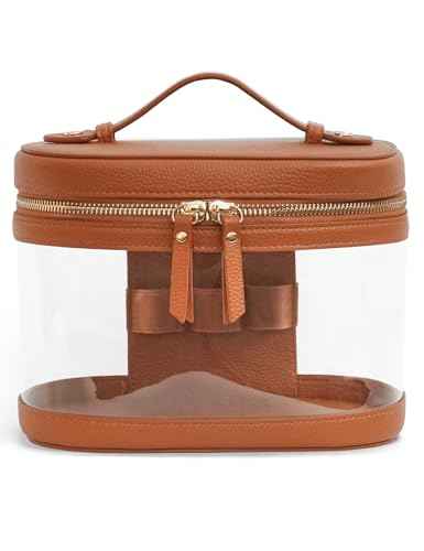 Travel Makeup Case Clear Vanity Bag with Brush Holder