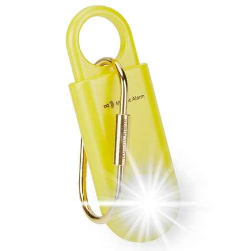 130db Personal Safety Alarm with Ultra Bright Strobe Light. Lemon Yellow