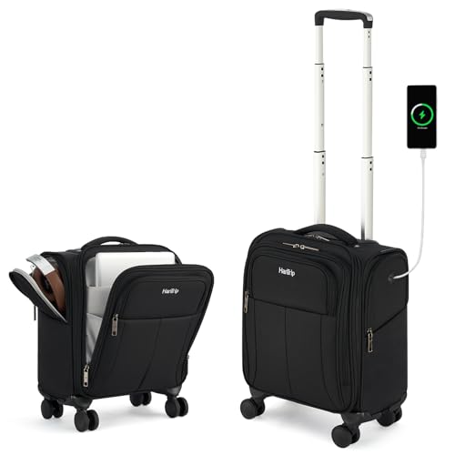 16 Inch Underseat Small Carry On Luggage with Spinner Wheels