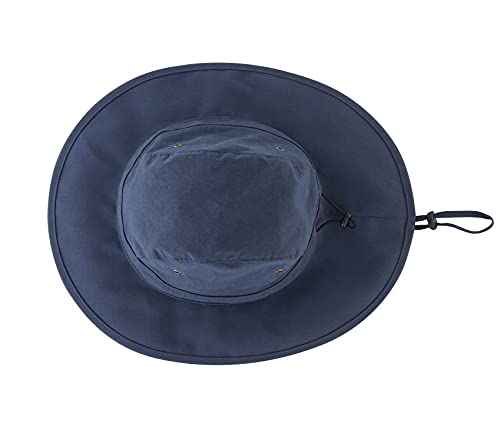 UPF50+ Mens Sun Hat Wide Brim Sun Protection Hat Summer Fishing Hat Navy Blue