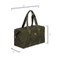 Bric’s X-Bag/X-Travel 2.0 Overnight Weekender Duffel, Water-Resistant Folding Carry-On with Leather Trim, Removable Shoulder Strap and Pass-Through Sleeve - Mini Bag Included – 18 Inch, Olive