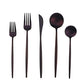 20-Piece 18/10 Stainless Steel Flatware Silverware, Luxury Dinnerware Set Travel Cutlery Tableware Include Knife Fork Spoon Service for 4,Healthy & Eco-Friendly Dishwasher Safe (Purple Matte) (4 Count)