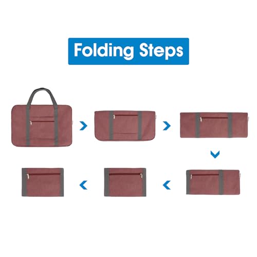 For United Airlines Foldable Carry on Bag 22x14x9 Travel Duffel Bag Packable luggage Duffle for Women and Men 40L