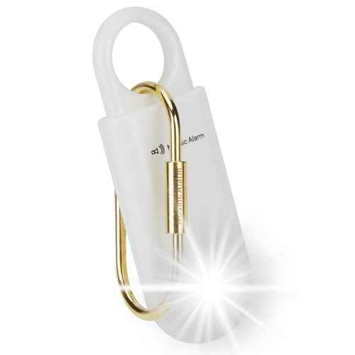 130db Personal Safety Alarm with Ultra Bright Strobe Light. Coconut White