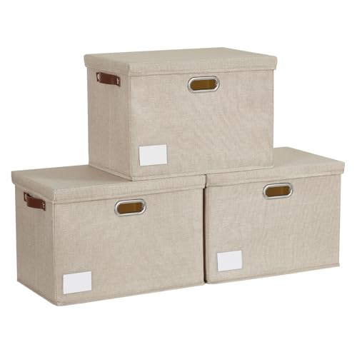 15" Fabric Storage Box with Lids (3 Count)