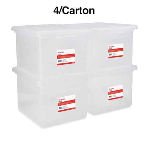 Plastic File Box with Snap Lid (4 Count)