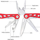 8-in-1 Stainless Steel Multitool with Safety Lock and Nylon Sheath, Red