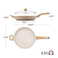12.5inch Ceramic Nonstick Frying Pan Paella Pan with Lid