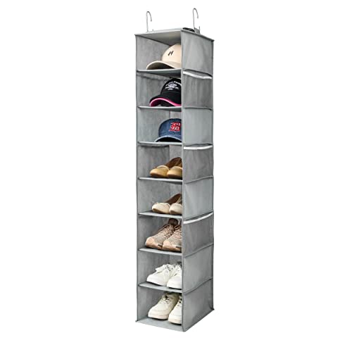 Hanging Shoe Organizer for Closet with Side Mesh Pockets