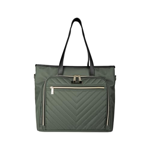 Chelsea Quilted Chevron 15" Laptop & Tablet Business Tote with Removable Shoulder Strap