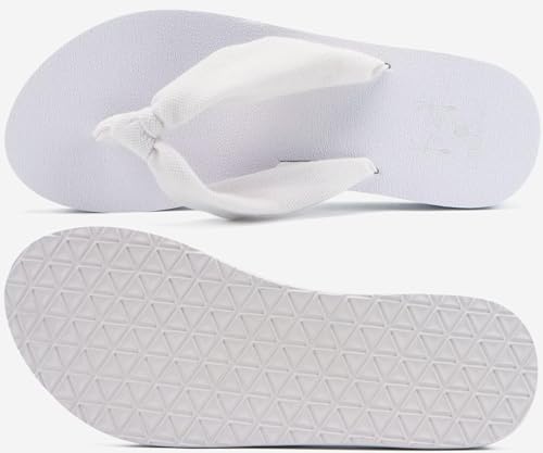 Flip Flops for Women Arch Support Summer Beach Sandals White Size 6