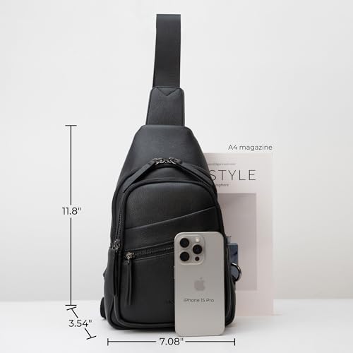 Large Sling Bag for Women Crossbody Purse Leather Fashionable Trendy Chest Bag for Travel
